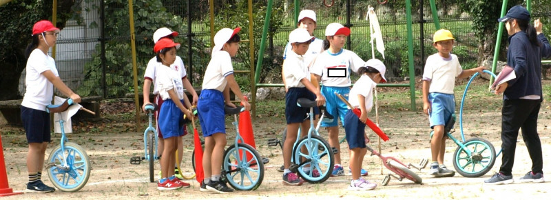 運動会練習　一輪車 (1)
