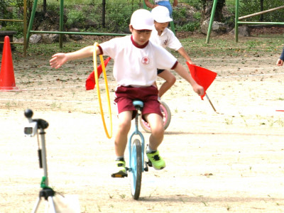 運動会練習　一輪車 (6)