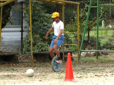 運動会練習　一輪車 (7)