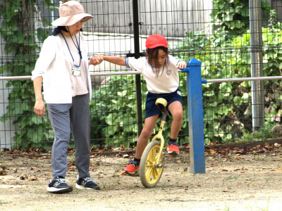 運動会練習　一輪車 (10)