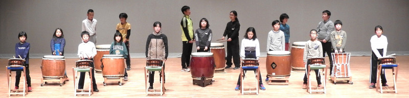 町人権集会での太鼓発表リハーサル (1)