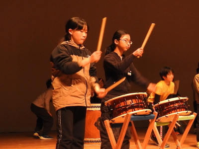 町人権集会での太鼓発表リハーサル (3)