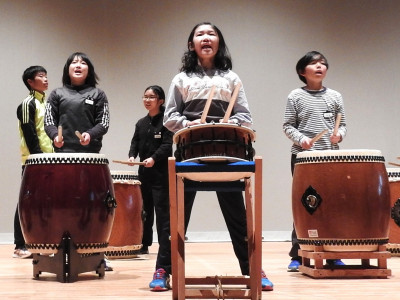 町人権集会での太鼓発表リハーサル (7)