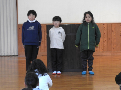 第3学期始業式　分団児童会 (3)