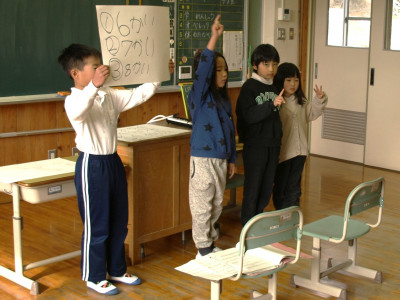 発表練習　２・３年生 (1)